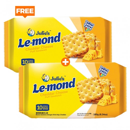 Julie's Le Mond Cheddar Cheese Sandwich Biscuit 180g - 1+1 Free