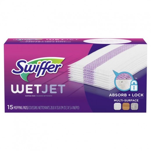 Swiffer WetJet 5.4 in Wet Microfiber Mop Refill Pad 15 pk
