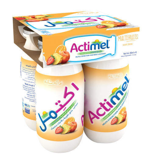 Actimel Multi Fruit Drink 4x93 ml - delivered by Taw9eel Fast