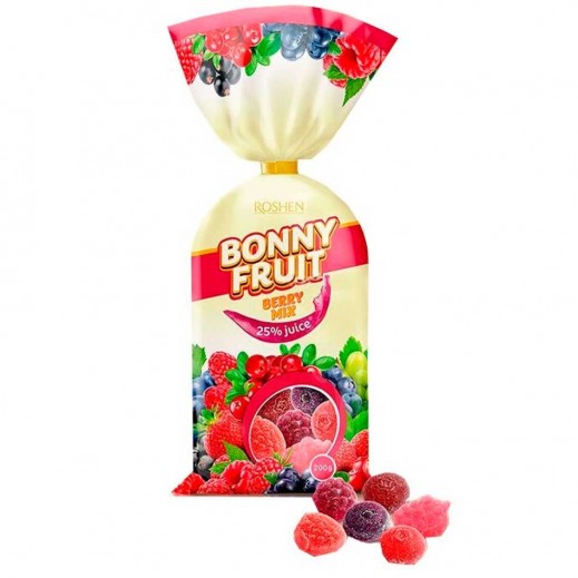 Roshen Bonny Fruits Jelly Candies with Berry Mix Flavor 200 g - delivered by Taw9eel Fast