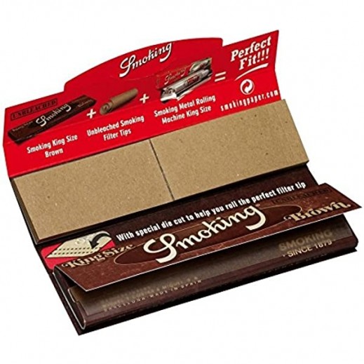 Smoking King Size Paper Brown + Tips - delivered by Taw9eel Fast