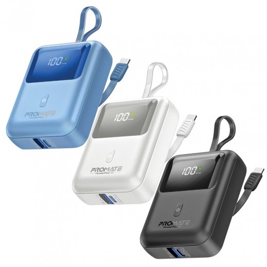 Promate 10000mAh Ultra Compact 35W SuperSpeed Power Bank