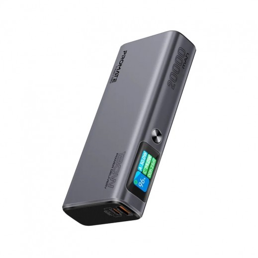 Promate 20000mAh 130W Sleek Aluminum Crafted Power Bank