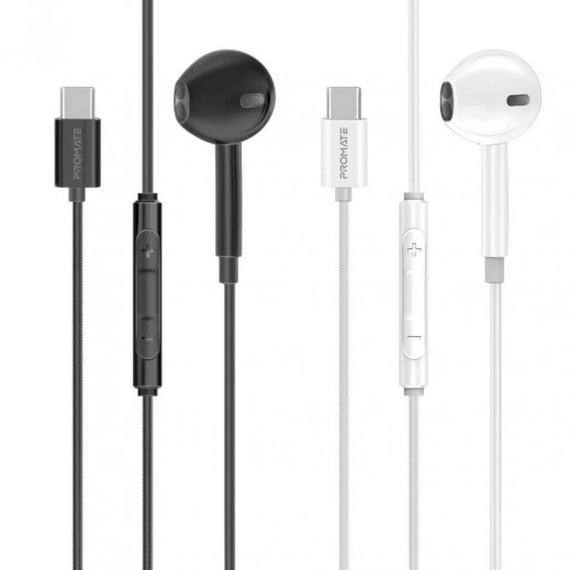 Promate Dynamic In-Ear Wired Mono Earphone with USB-C Connector