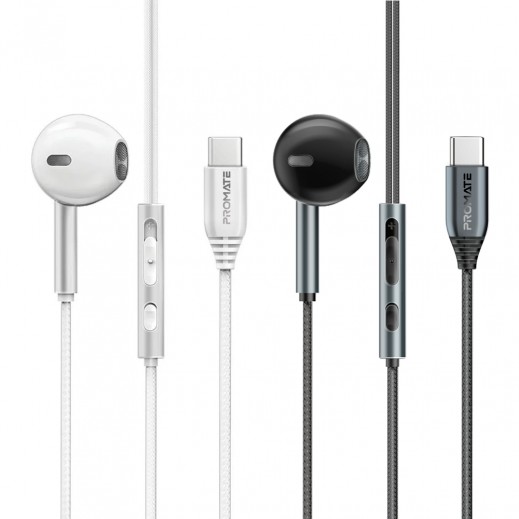 Promate USB-C ENC Mono Wired Earphone