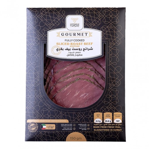 Let's Meat Gourment Sliced Black Pepper Roast Beef 150g