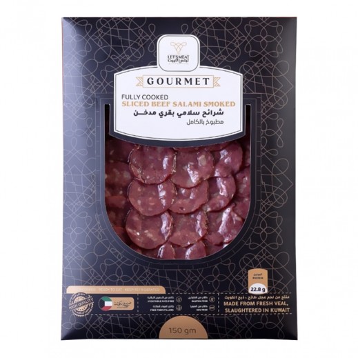 Let'sMeat Gourment Smoked Beef Salami Slices 150g