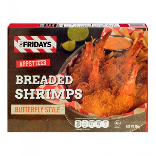 TGI Fridays Frozen Butterfly Style Breaded Shrimps 250 g