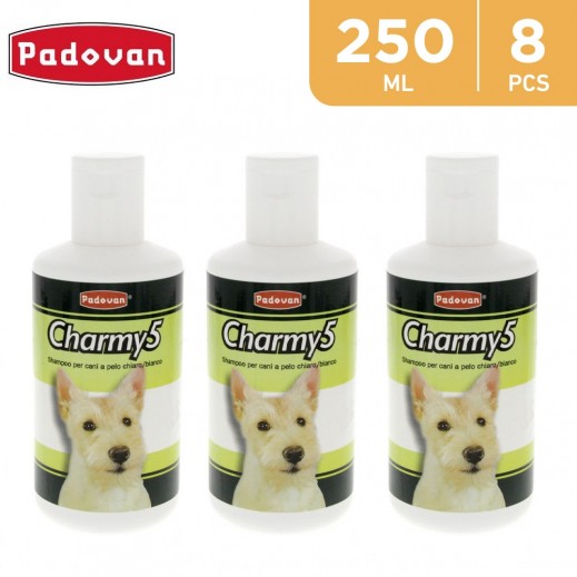 Padovan Charmy5 Shampoo for Light Color White Haired Breeds 8 x 250 ml