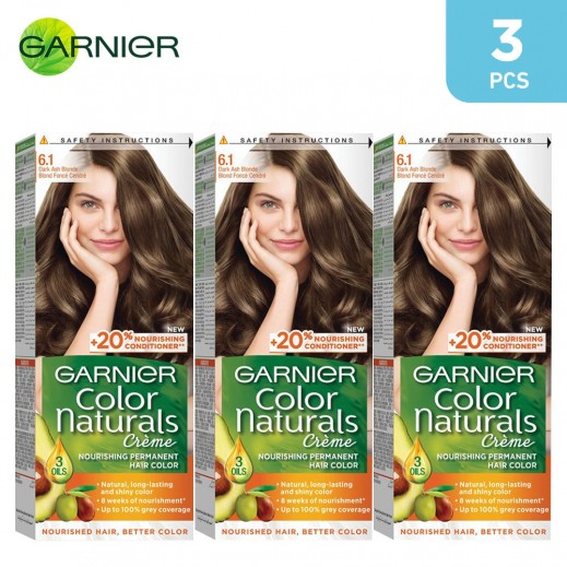 Garnier Color Naturals Crème 6.1 Dark Ash Blond - 3 Packs - delivered by Taw9eel Fast