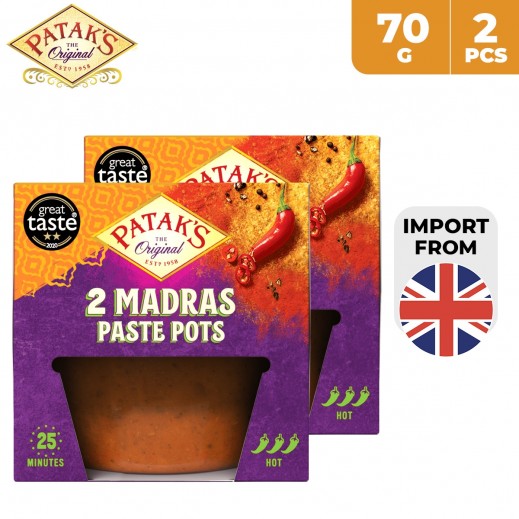 Buy Patak's Madras Paste Pots 2 x 70 g | توصيل Taw9eel.com