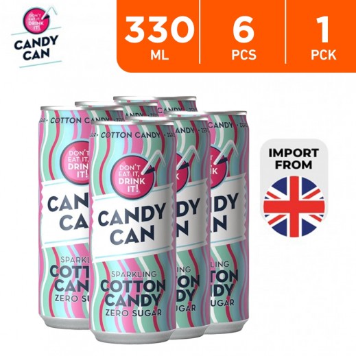 Candy Can Zero Sugar Cotton Candy Sparkling Drink 6 x 330 ml