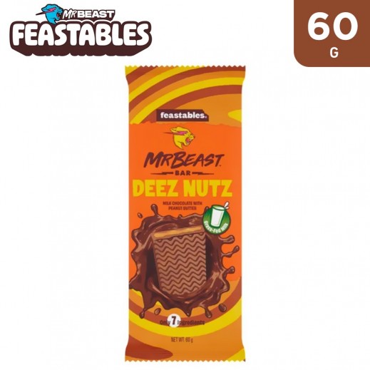 Mr Beast Deez Nutz Milk Chocolate With Peanut Butter Bar 60 g