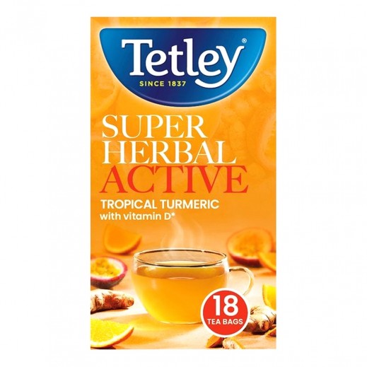 Tetley Super Herbal Tropical & Turmeric 18 Teabags 23.4g