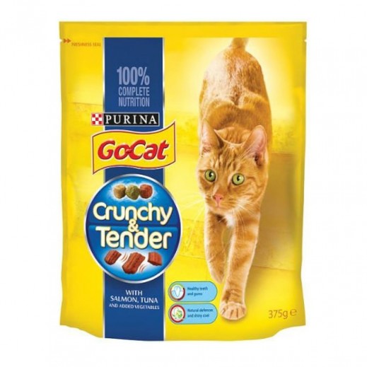 Go Cat Crunchy Tender Salmon Tuna & Vegetables 375 g
