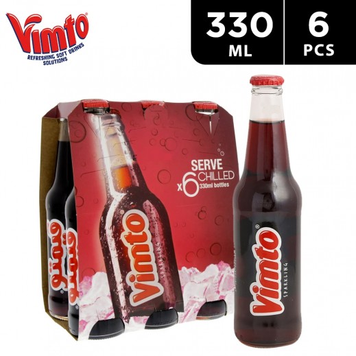 Vimto Sparkling Fruit-Flavored Drink in Non-Returnable Bottle (6 x 330 ml) - delivered by Taw9eel Fast