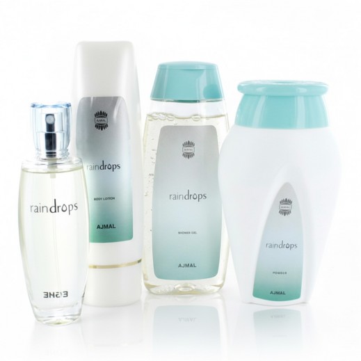 Ajmal Raindrop Gift Set For Her (Perfume + Powder + Lotion + Shower Gel)