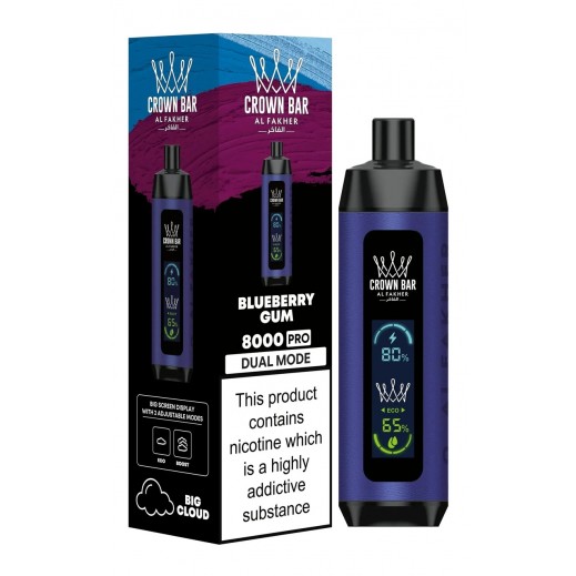 Al Fakher Berry Gum Crown Bar 8000 Puffs Vape 5 Mg
