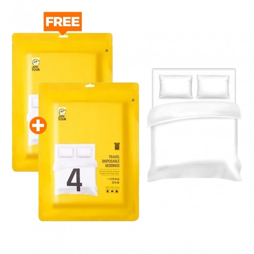 Disposable Bedding Set 4 Pieces By JoyTour 1+1 Free - delivered by Taw9eel Fast