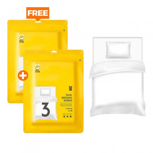 JoyTour 3 Piece Disposable Bedding Set - 1+1 Free - delivered by Taw9eel Fast