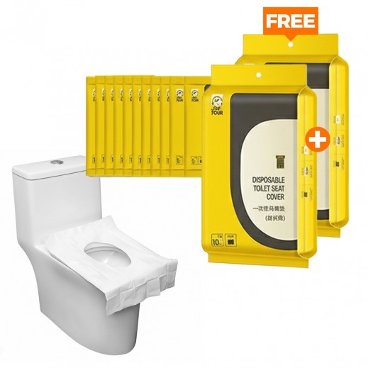 Joy Tour Travel Disposable Toilet Cushion Seat Paper 10 Pack - 1+1 Free - delivered by Taw9eel Fast