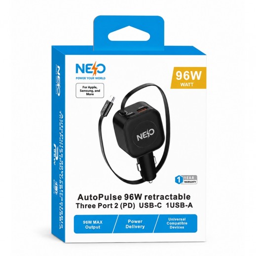 NEO Auto Pulse 96W Retractable Car Charger
