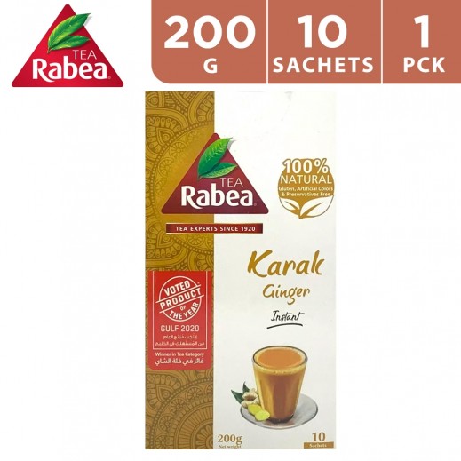 Rabea Instant Karak Tea With Ginger 200 g (10 Sachets) - delivered by Taw9eel Fast