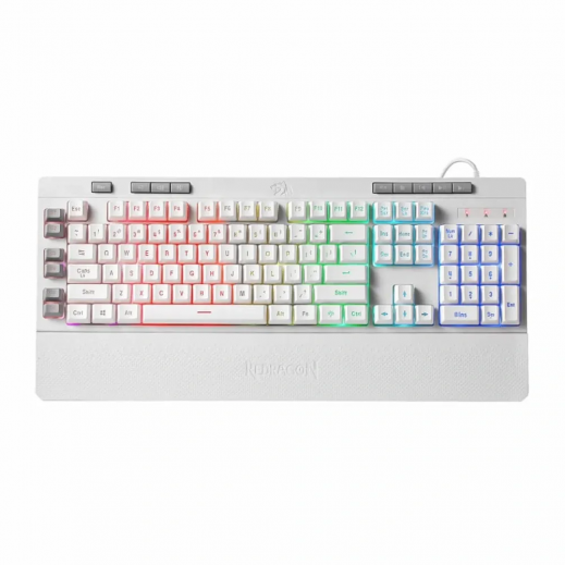 Redragon Shiva Wired Gaming Keyboard - White - delivered by Taw9eel within 2 Business Days