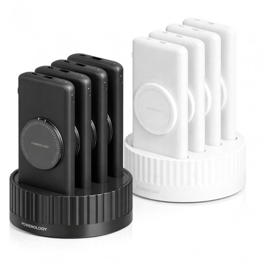 Powerology 4-In-1 10000mAh Powerbank with Built-in Cable - delivered by Taw9eel within 2 Business Days