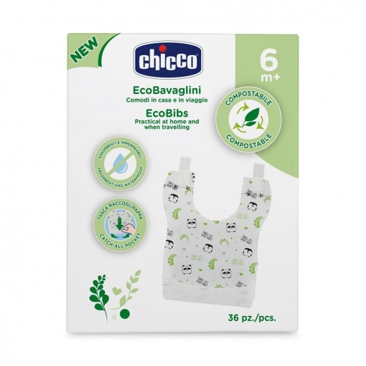 Chicco Disposable Compost Bibs 36 Pieces