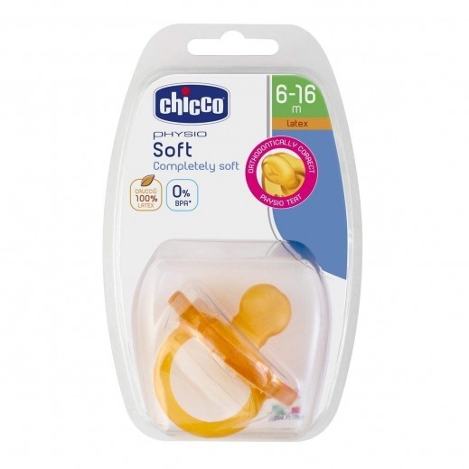 Chicco Physio Soother Latex Soft 6-16M 1 Piece - Assorted Color