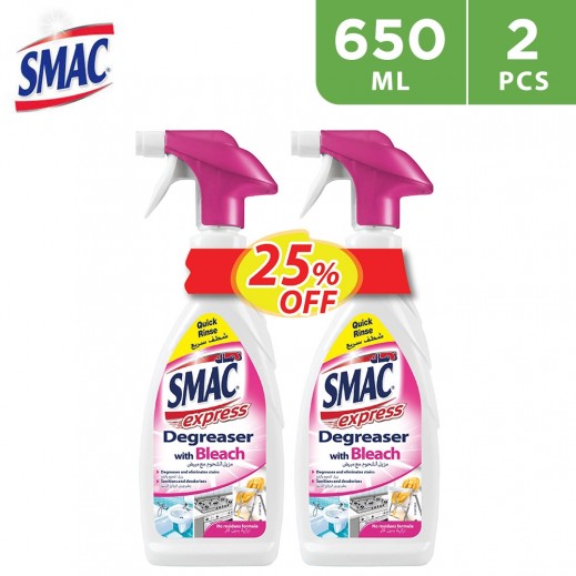Smac Express Degreaser With Bleach - 2 x 650 ml - delivered by Taw9eel Fast