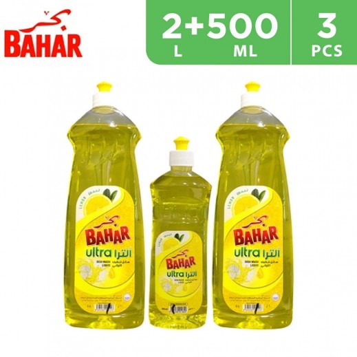 Bahar Ultra Dishwashing Liquid 2 x 1 L + 500 ml - delivered by Taw9eel Fast