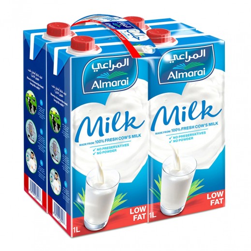Almarai Low Fat Long Life Milk 4 x 1 L - delivered by Taw9eel Fast