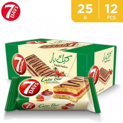7DAYS Cake Bar with Strawberry Filling (12 x 25 g) - delivered by Taw9eel Fast
