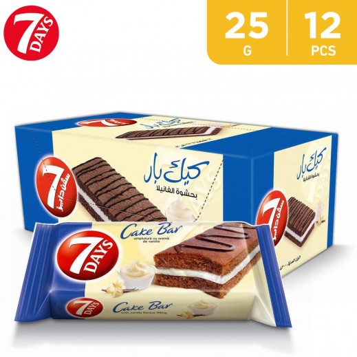 7DAYS Cake Bar with Vanilla Filling (12 x 25 g) - delivered by Taw9eel Fast