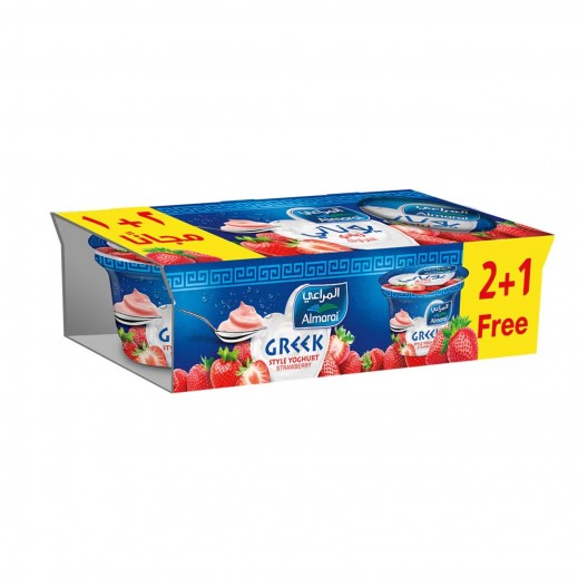 Almarai Strawberry Greek Yogurt 150 g (2+1 Free) - delivered by Taw9eel Fast