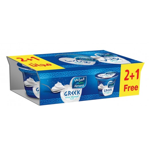 Almarai Plain Greek Yogurt 150 g (2+1 Free) - delivered by Taw9eel Fast