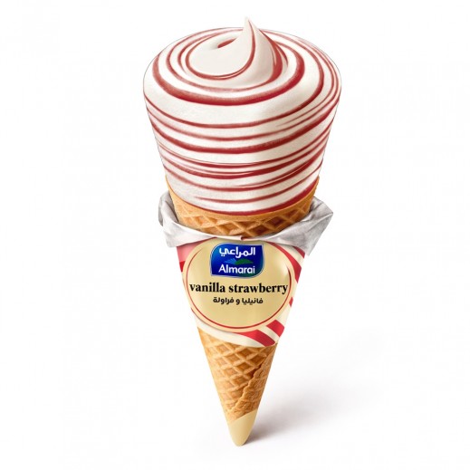 Almarai Vanilla Strawberry Cone Ice Cream 120ml - delivered by Taw9eel Fast