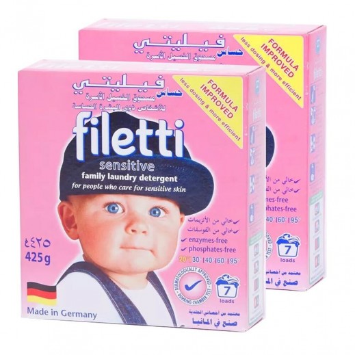 Filetti Sensitive Powder Laundry Detergent 2 x 425 g - delivered by Taw9eel Fast