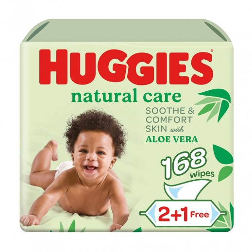Huggies Natural Baby Wipes Aloe Vera 56 x 3 Packs