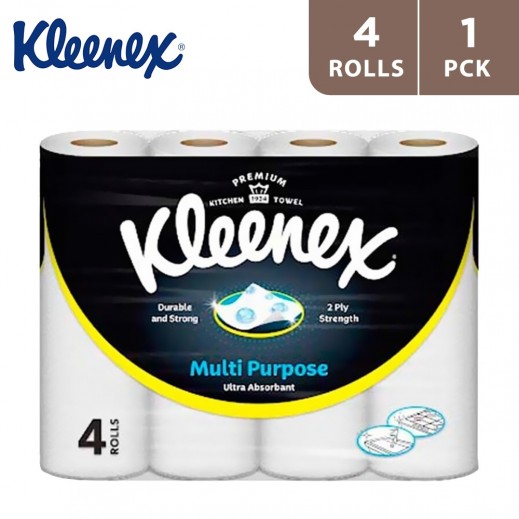 Kleenex Viva Multi-Purpose Ultra Absorbent Kitchen Towels 4 Rolls - delivered by Taw9eel Fast