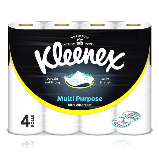 Kleenex 2 Ply Multipurpose Kitchen Towels 4 Rolls x 40 Tissues