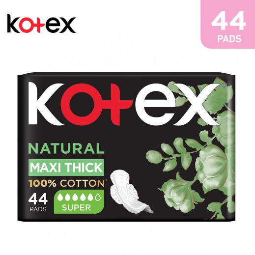 Kotex Natural Maxi Thick Super Pads 44 Pads - delivered by Taw9eel Fast
