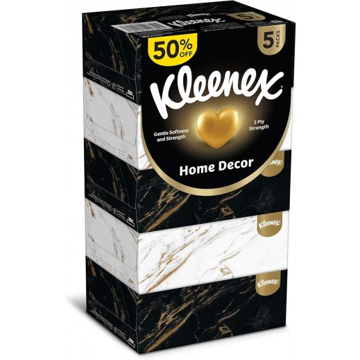 Kleenex Home Decor 2-Ply Facial Tissues 170 Sheets (5 Packs) - delivered by Taw9eel Fast