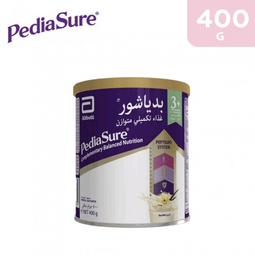 PediaSure Vanilla Complementary Balanced Nutrition 400 g - 3-10 Years - delivered by Taw9eel Fast