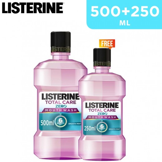 Listerine Total Care Zero Mouthwash 500 ml + 250 ml Free - delivered by Taw9eel Fast