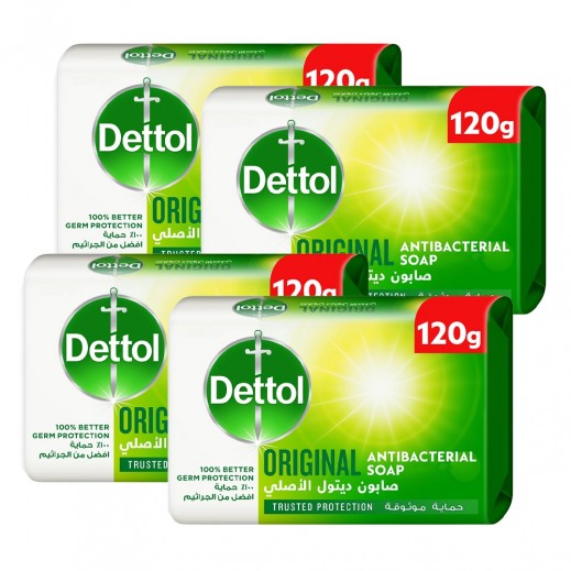 Dettol Original Antibacterial Soap Bar 4 x 120 g