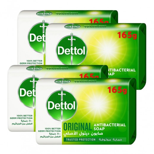 Dettol Original Antibacterial Soap Bar 4 x 165 g