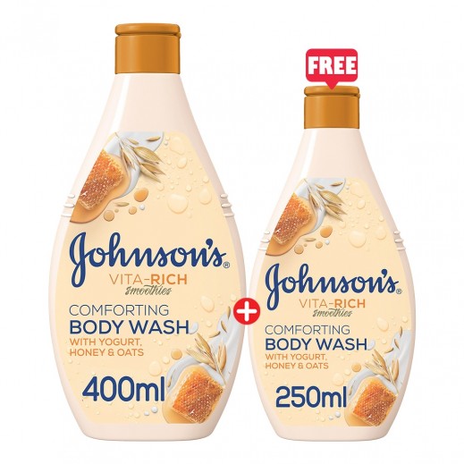 Johnson's Vita-Rich Smoothies Honey & Yogurt Shower Gel 400 ml + 250 ml Free